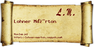 Lohner Márton névjegykártya