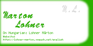 marton lohner business card